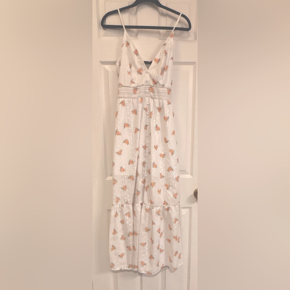 Floral white maxi dress